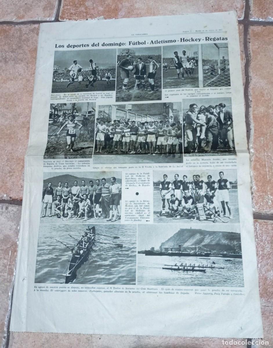 Coleccionismo de Revistas y Peri&oacute;dicos: LA VANGUARDIA CUATRO P&Aacute;GINAS 19 MARZO DE 1935 LOS DEPORTES DEL DOMINGO, LAS FALLAS, NAVIO DE GUERRA