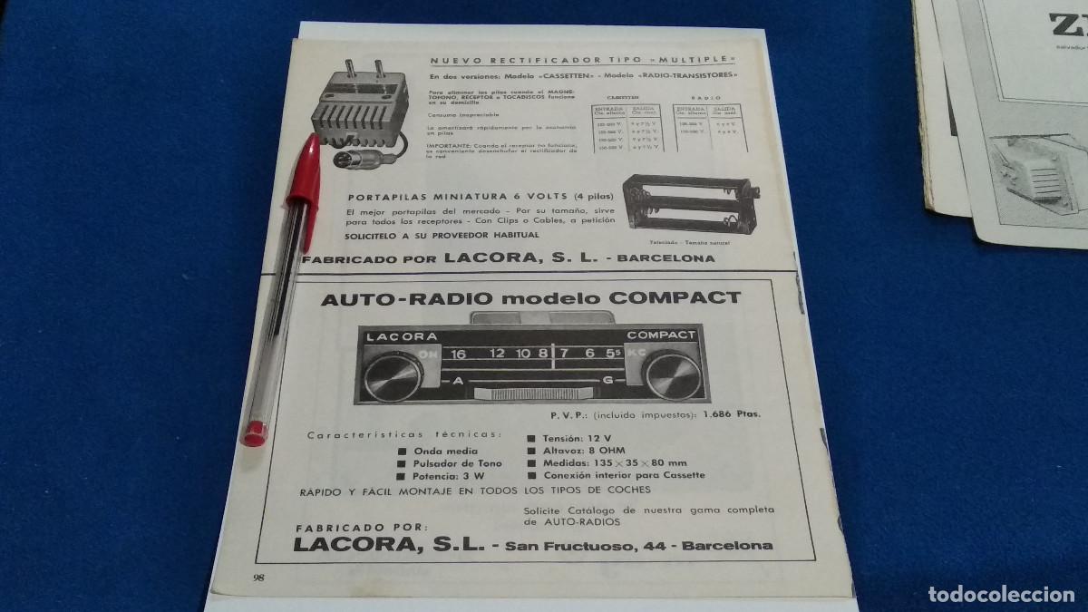 Coleccionismo de Revistas y Peri&oacute;dicos: PUBLICIDAD . ANUNCIO - AUTO-RADIO LACORA + IN-AG PLATAFORMAS MAGNETOF&Oacute;N - HOJA REVISTA DE LOS 70/80