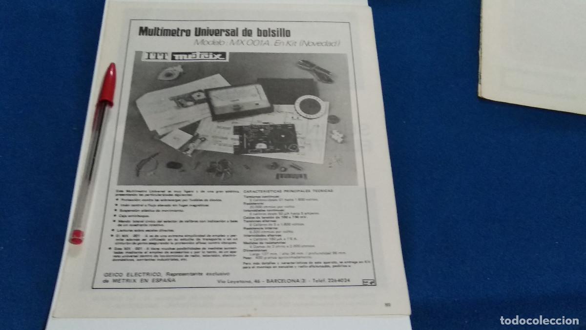 Coleccionismo de Revistas y Peri&oacute;dicos: PUBLICIDAD . ANUNCIO - ITT METRIX + SOL&Eacute; SUMINISTROS - HOJA REVISTA DE LOS 70/80