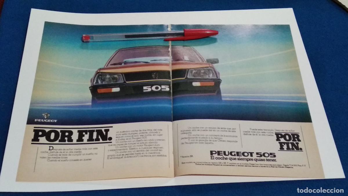Coleccionismo de Revistas y Peri&oacute;dicos: PUBLICIDAD . ANUNCIO - PEUGEOT 505 + BRANDY ORO DE TERRY - HOJA REVISTA DE LOS 70/80