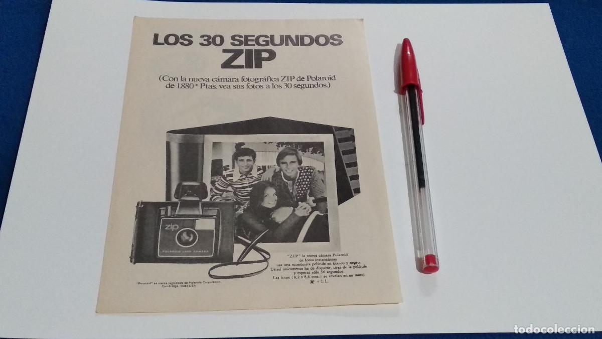 Coleccionismo de Revistas y Peri&oacute;dicos: PUBLICIDAD . ANUNCIO - ZIP DE POLAROID / CAMARAS DE FOTOS - HOJA REVISTA DE LOS 70/80