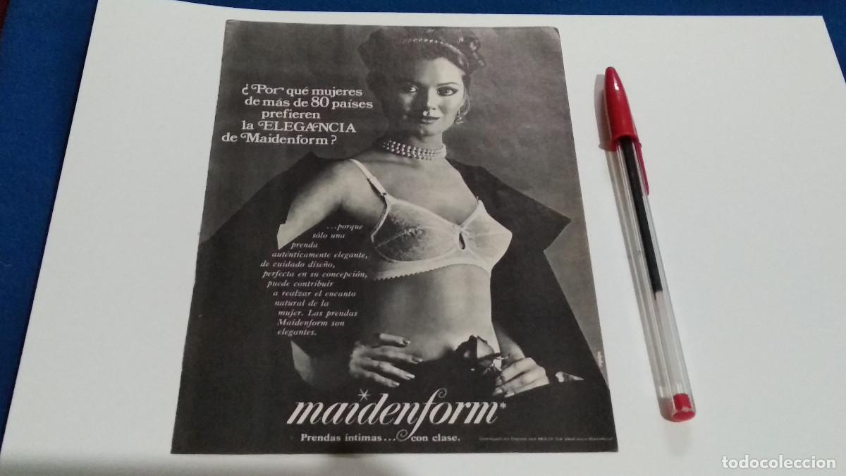 Coleccionismo de Revistas y Peri&oacute;dicos: PUBLICIDAD . ANUNCIO - MAIDENFORM PRENDAS &Iacute;NTIMAS CON CLASE - HOJA REVISTA DE LOS 70/80