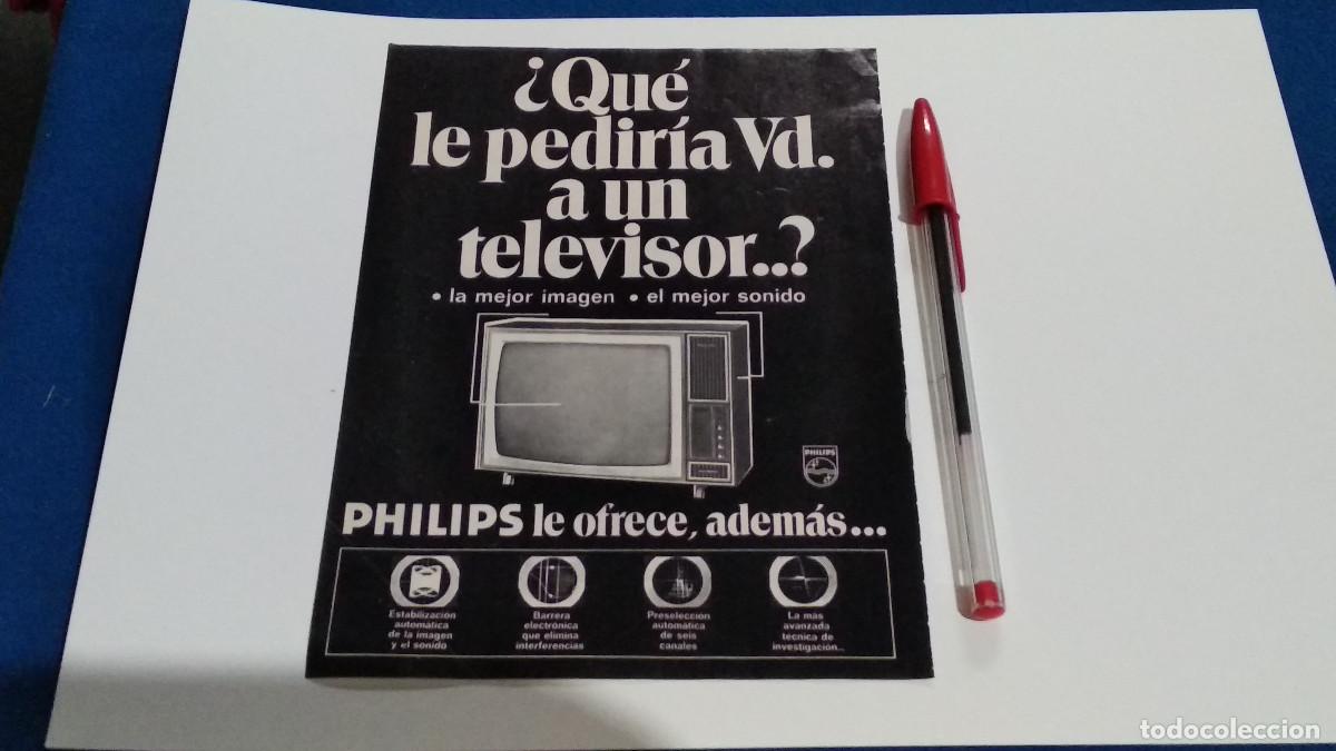 Coleccionismo de Revistas y Peri&oacute;dicos: PUBLICIDAD . ANUNCIO -PHILIPS TELEVISOR - HOJA REVISTA DE LOS 70/80