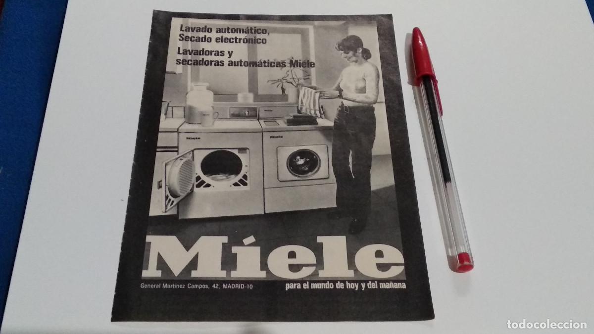 Coleccionismo de Revistas y Peri&oacute;dicos: PUBLICIDAD . ANUNCIO -MIELE / LAVADORAS - HOJA REVISTA DE LOS 70/80