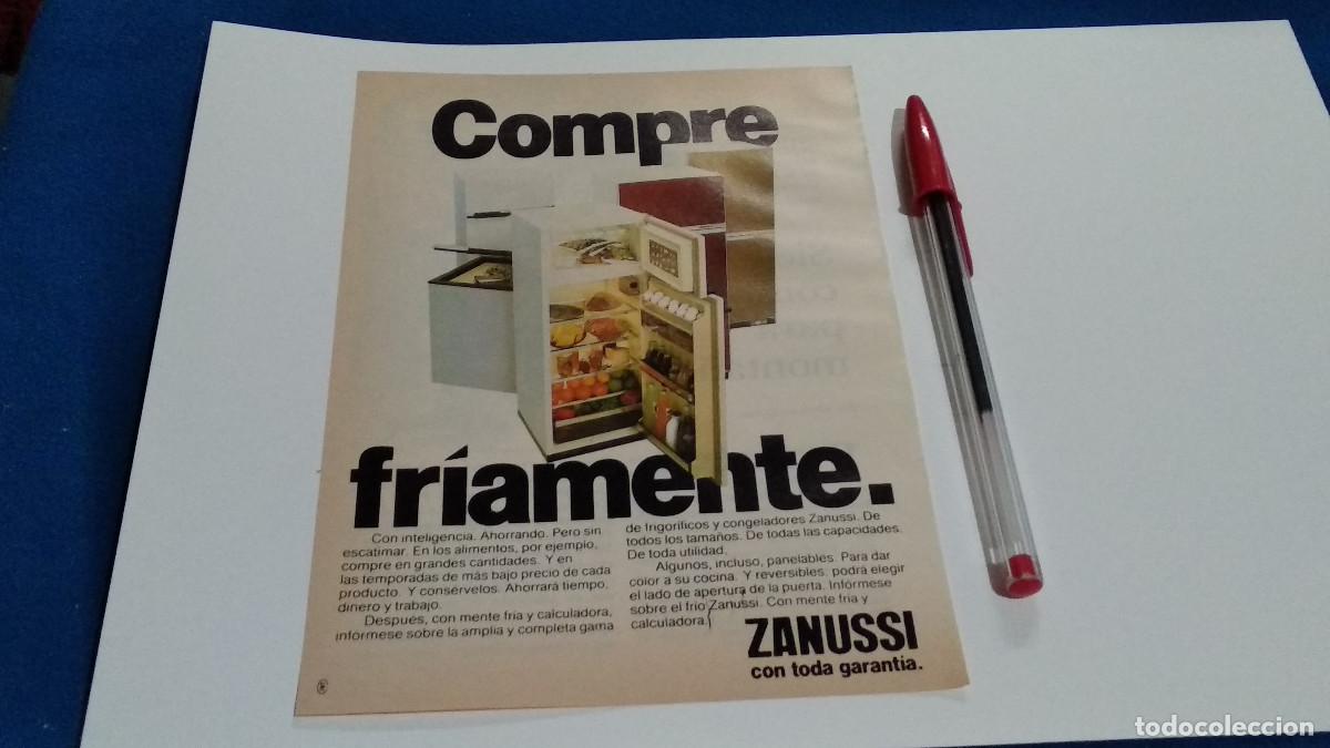 Coleccionismo de Revistas y Peri&oacute;dicos: PUBLICIDAD . ANUNCIO - ZANUSSI / NEVERAS - HOJA REVISTA DE LOS 70/80