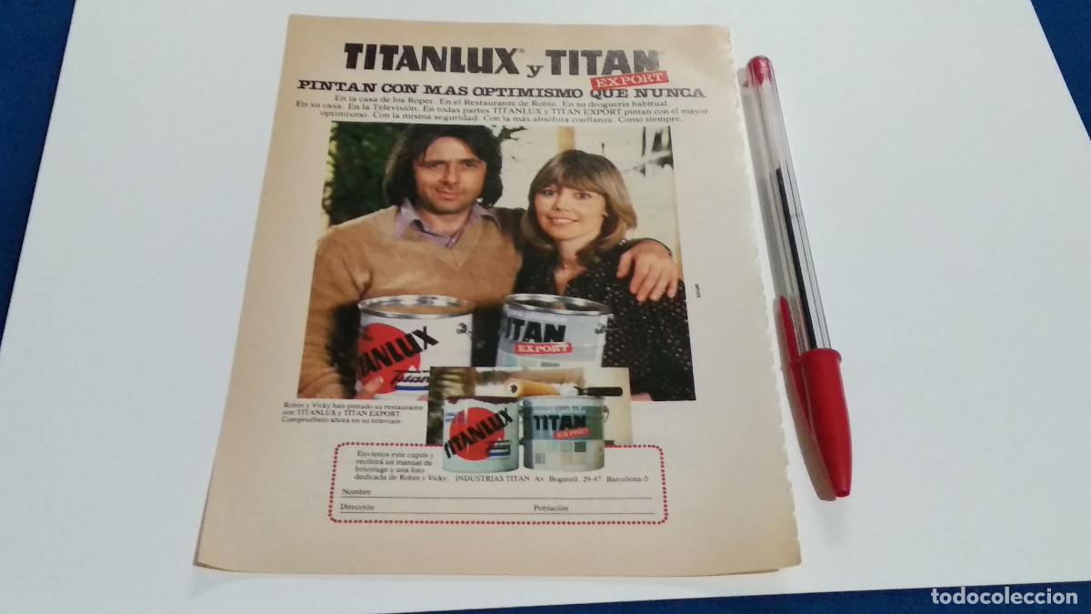 Coleccionismo de Revistas y Peri&oacute;dicos: PUBLICIDAD . ANUNCIO - TITANLUX RICHARD O SULLIVAN ROBIN Y BIKY LOS ROPER - HOJA REVISTA 1980