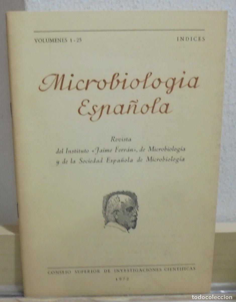 Colecionismo de Revistas e Jornais: Microbiolog&iacute;a espa&ntilde;ola. Volumen 1 - 25, indices.Consejo Superior de Investigaciones cient&iacute;ficas 1972