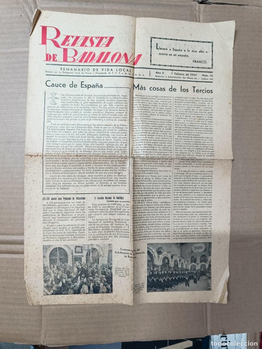 Colecionismo de Revistas e Jornais: ANTIGUO DIARIO REVISTA DE BADALONA, FALANGE, FEBRERO 1942, POSGUERRA -P3