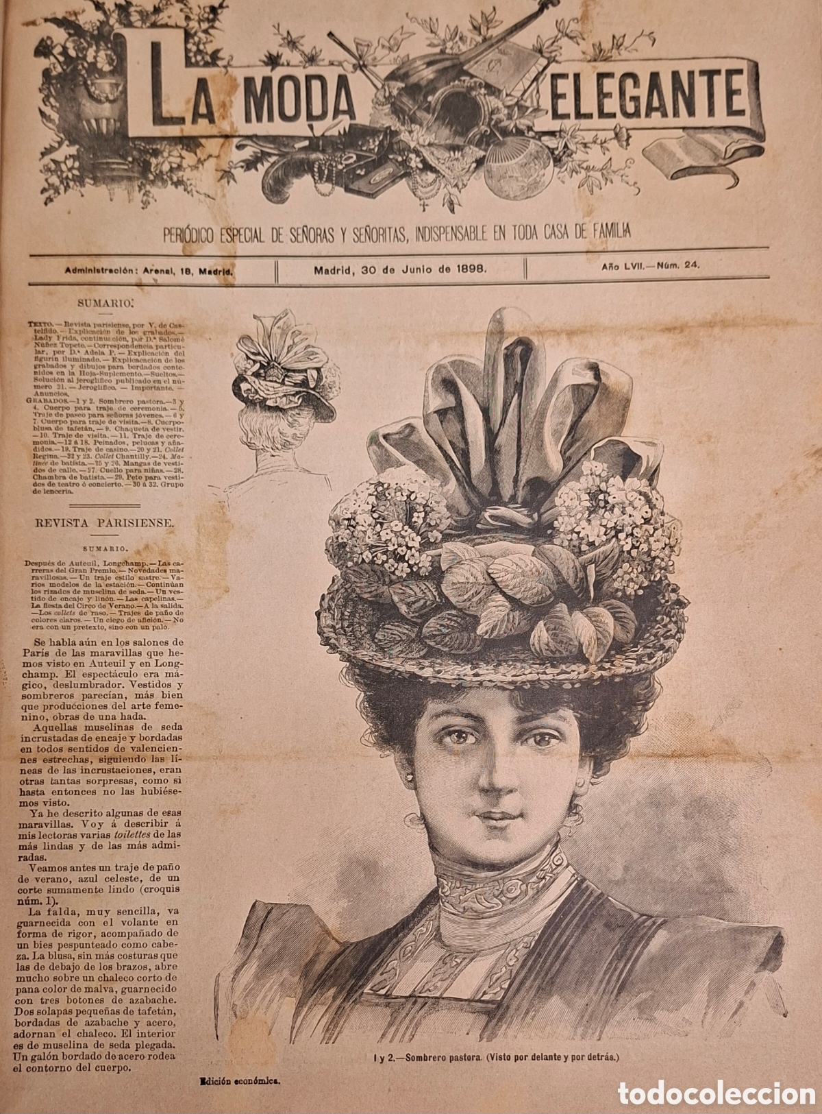 Coleccionismo de Revistas y Peri&oacute;dicos: La Moda Elegante Ilustrada a&ntilde;o 1898