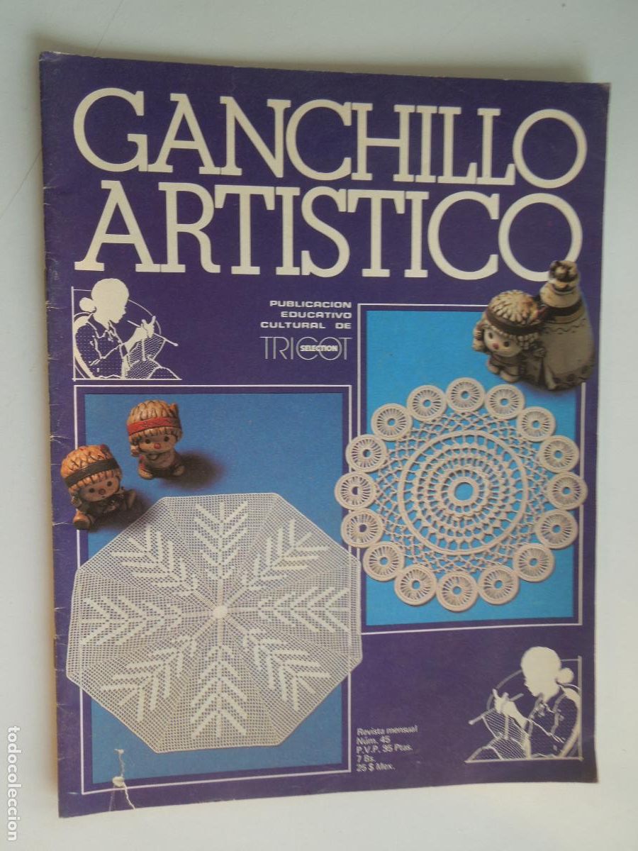 Collezionismo di Riviste e Giornali: GANCHILLO ARTISITICO PUBLICACION EDUCATIVO CULTURAL DE TRICOT REVISTA N&ordm; 45 - A&Ntilde;OS 70