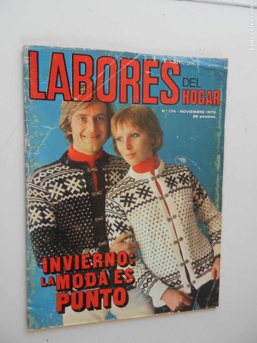 Coleccionismo de Revistas y Peri&oacute;dicos: LABORES DEL HOGAR REVISTA N&ordm; 174 - NOVIEMBRE 1972 - CON PATRONES -INVIERNO : LA MODA ES PUNTO