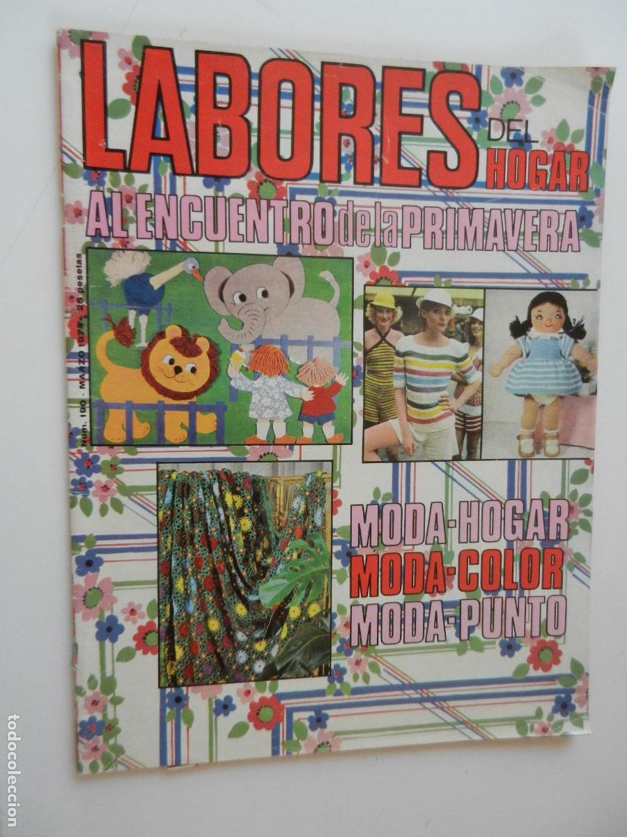 Coleccionismo de Revistas y Peri&oacute;dicos: LABORES DEL HOGAR REVISTA N&ordm; 190 - MARZO 1974- CON PATRONES -IDEAS -ENCUENTRO CON LA PRIMAVERA