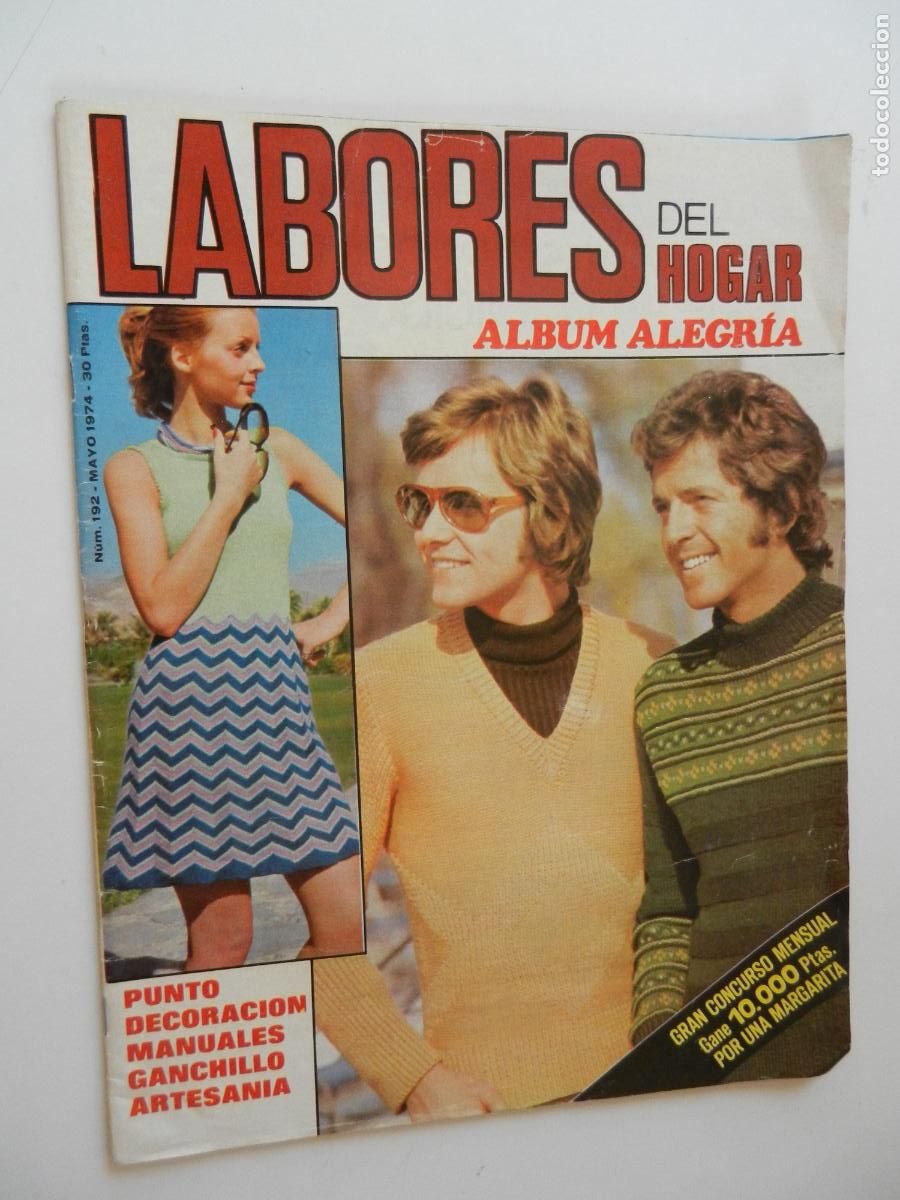 Coleccionismo de Revistas y Peri&oacute;dicos: LABORES DEL HOGAR REVISTA N&ordm; 192 - MAYO 1974- CON PATRONES ALBUM ALEGRIA