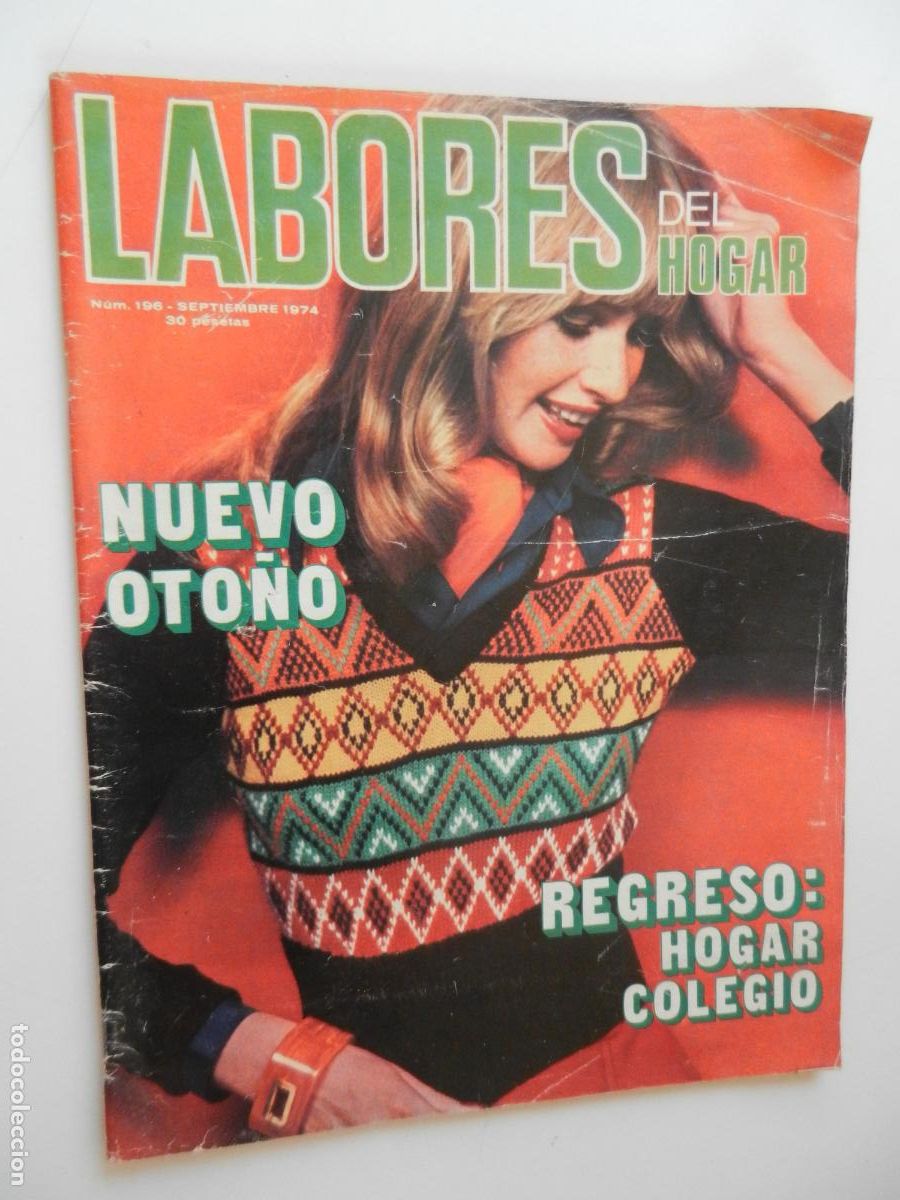 Coleccionismo de Revistas y Peri&oacute;dicos: LABORES DEL HOGAR REVISTA N&ordm; 196 - SEPTIEMBRE 1974- CON PATRONES - NUEVO OTO&Ntilde;O