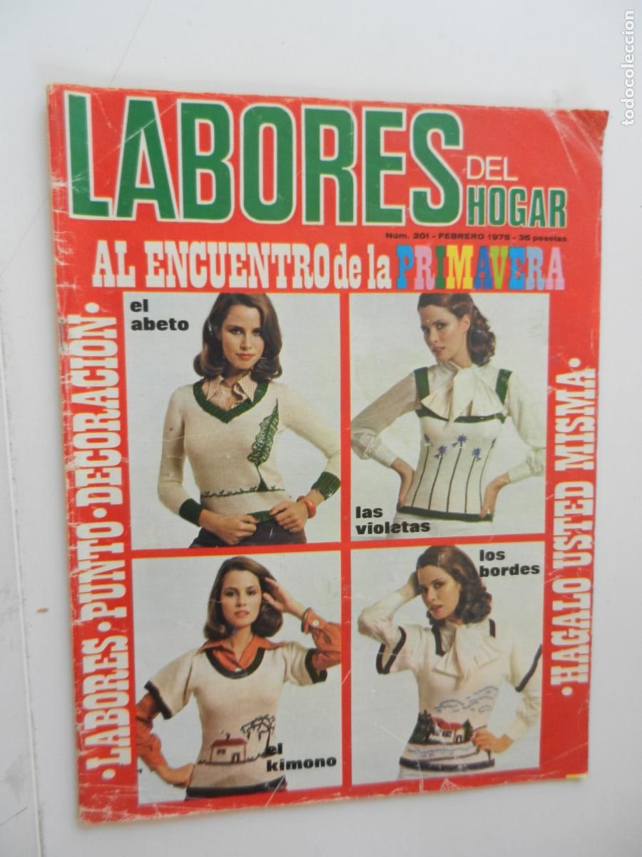 Coleccionismo de Revistas y Peri&oacute;dicos: LABORES DEL HOGAR REVISTA N&ordm; 201 - ENERO 1975- CON PATRONES -AL ENCUENTRO DE LA PRIMAVERA