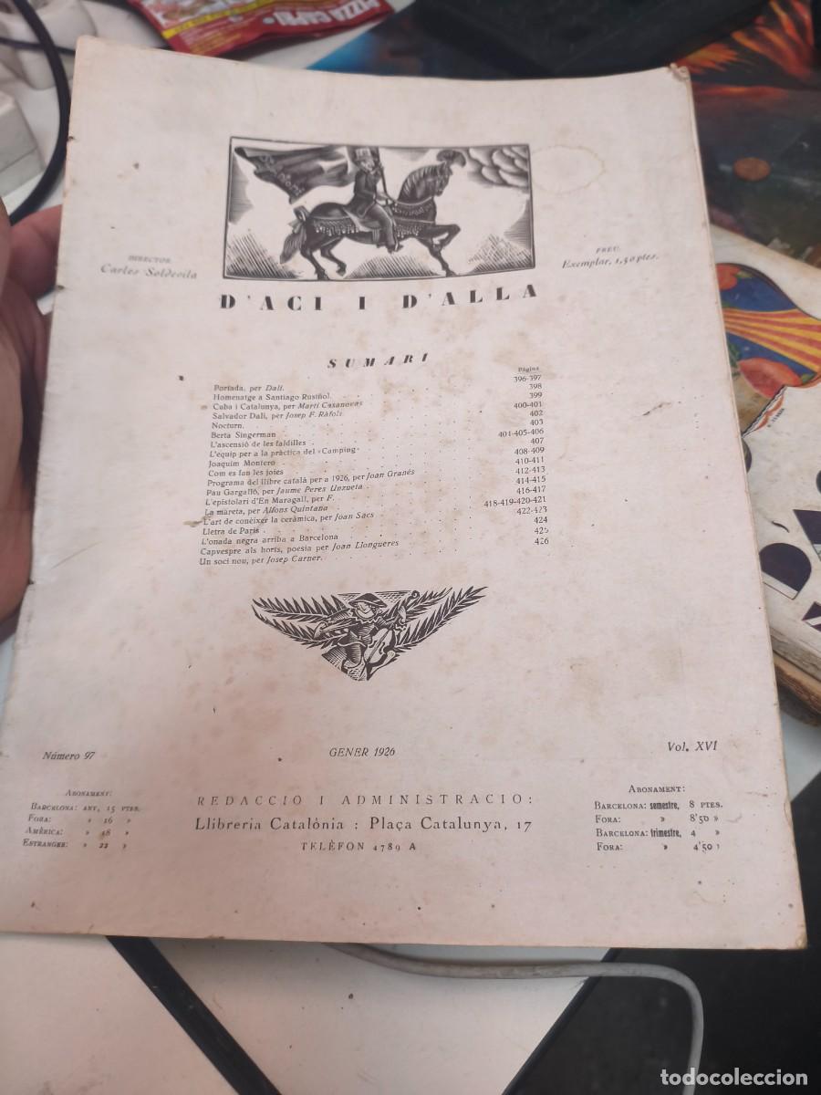 Coleccionismo de Revistas y Peri&oacute;dicos: D'AC&Iacute; I D'ALL&Agrave; N&ordm;.97 GENER 1926 portada. Alfred Figueras. Sense portada ni contraportada