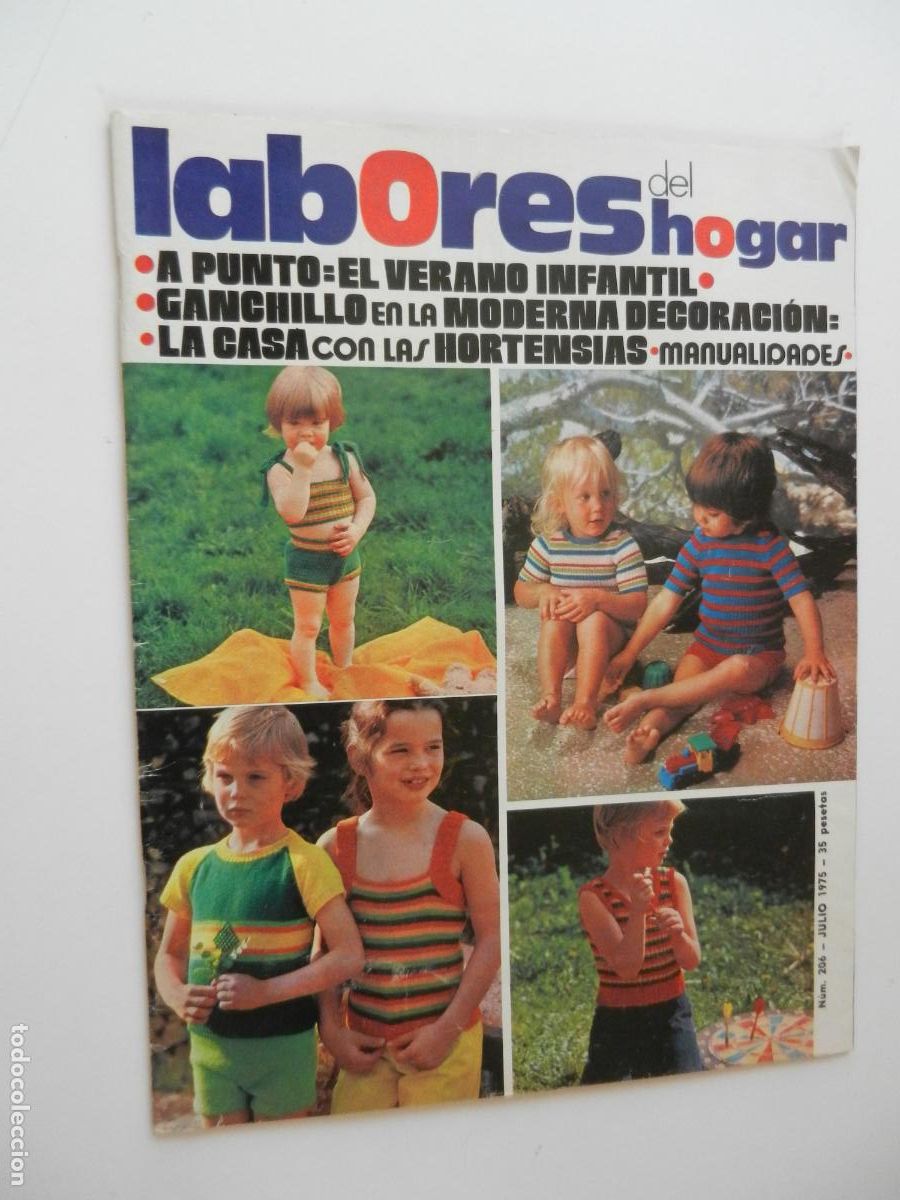 Coleccionismo de Revistas y Peri&oacute;dicos: LABORES DEL HOGAR REVISTA N&ordm; 206 - JULIO 1975- CON PATRONES - EL VERANO INFANTIL