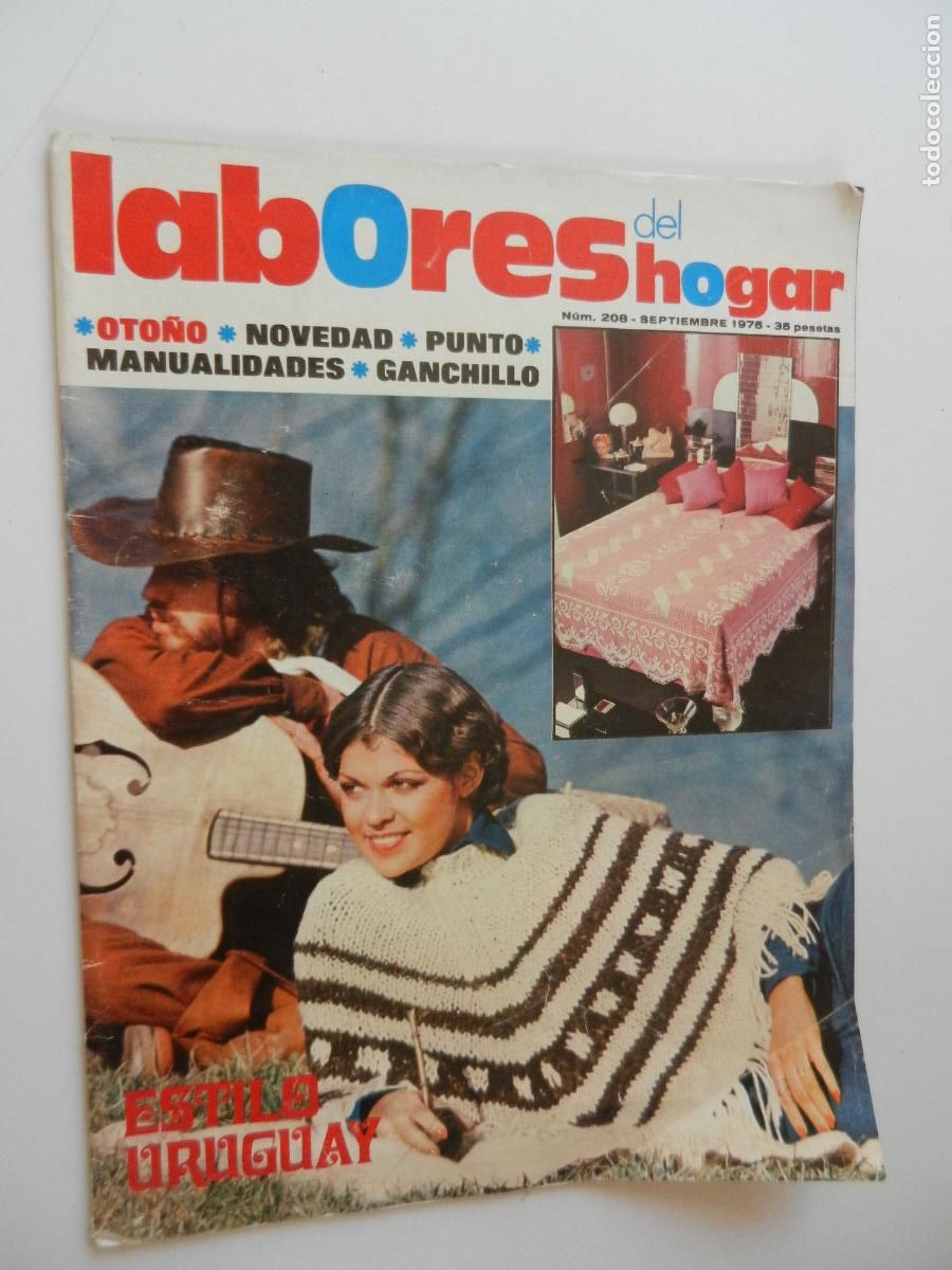 Colecionismo de Revistas e Jornais: LABORES DEL HOGAR REVISTA N&ordm; 208 - SEPTIEMBRE 1975- CON PATRONES - OTO&Ntilde;O - ESTILO URUGUAY