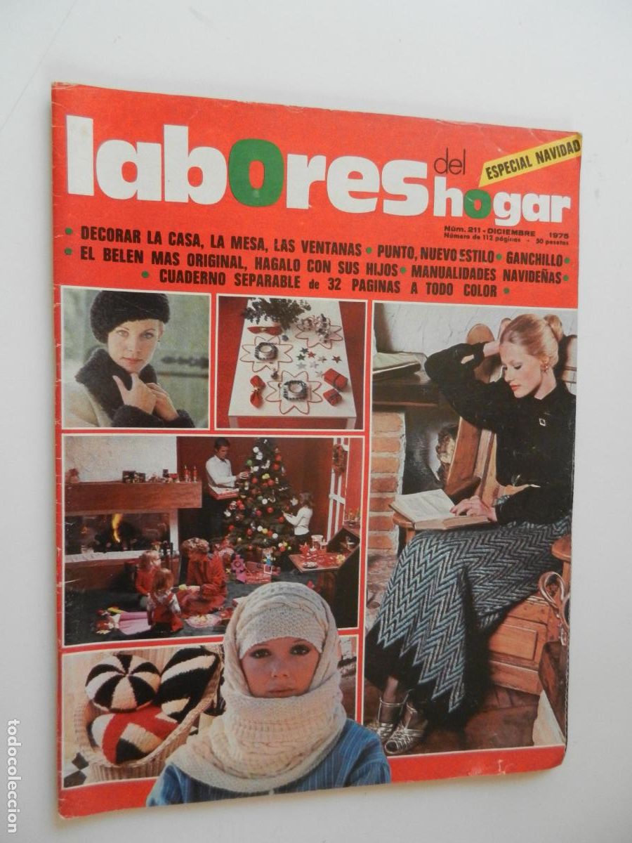 Collezionismo di Riviste e Giornali: LABORES DEL HOGAR REVISTA N&ordm; 211 - DICIEMBRE 1975- CON PATRONES - ESPECIAL NAVIDAD