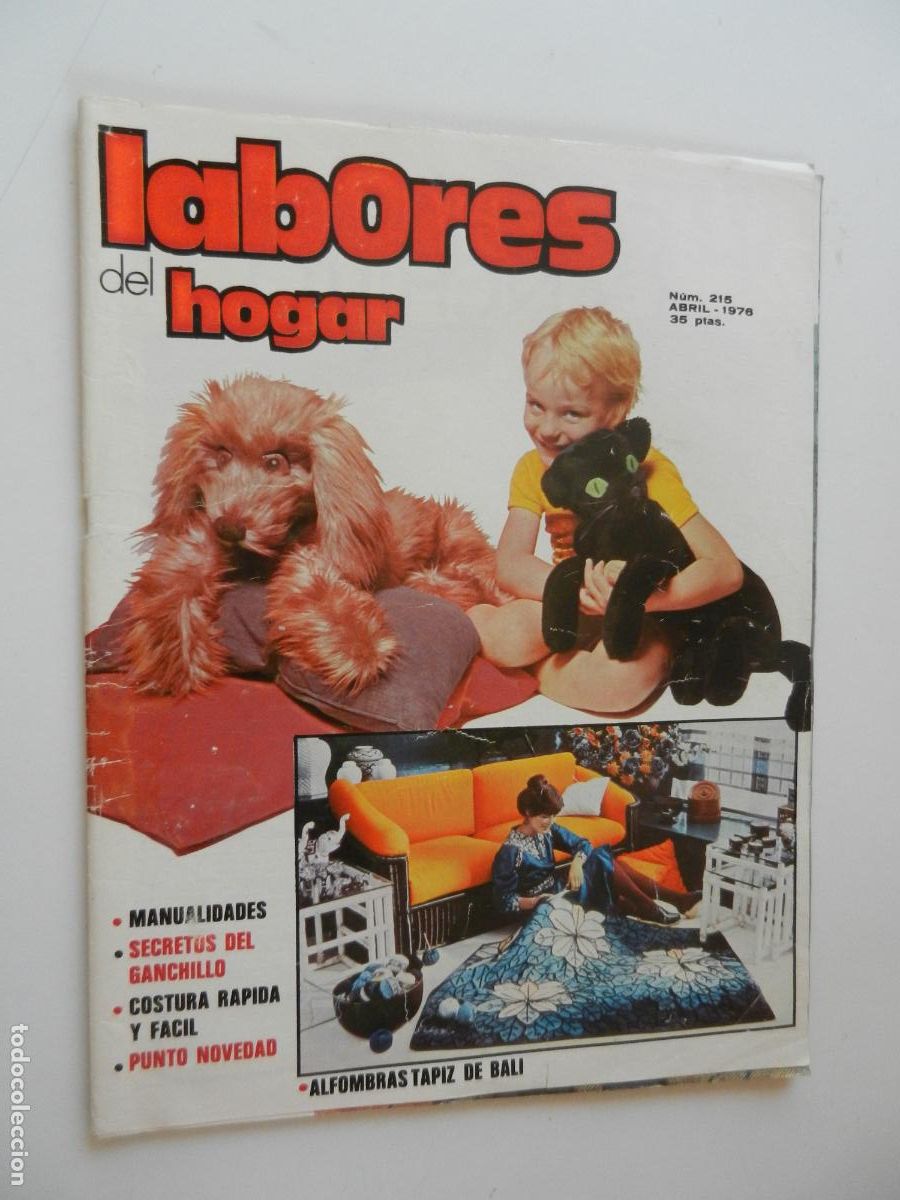 Coleccionismo de Revistas y Peri&oacute;dicos: LABORES DEL HOGAR REVISTA N&ordm; 215 -ABRIL 1976- CON PATRONES - MANUALIDADES - GANCHILLO