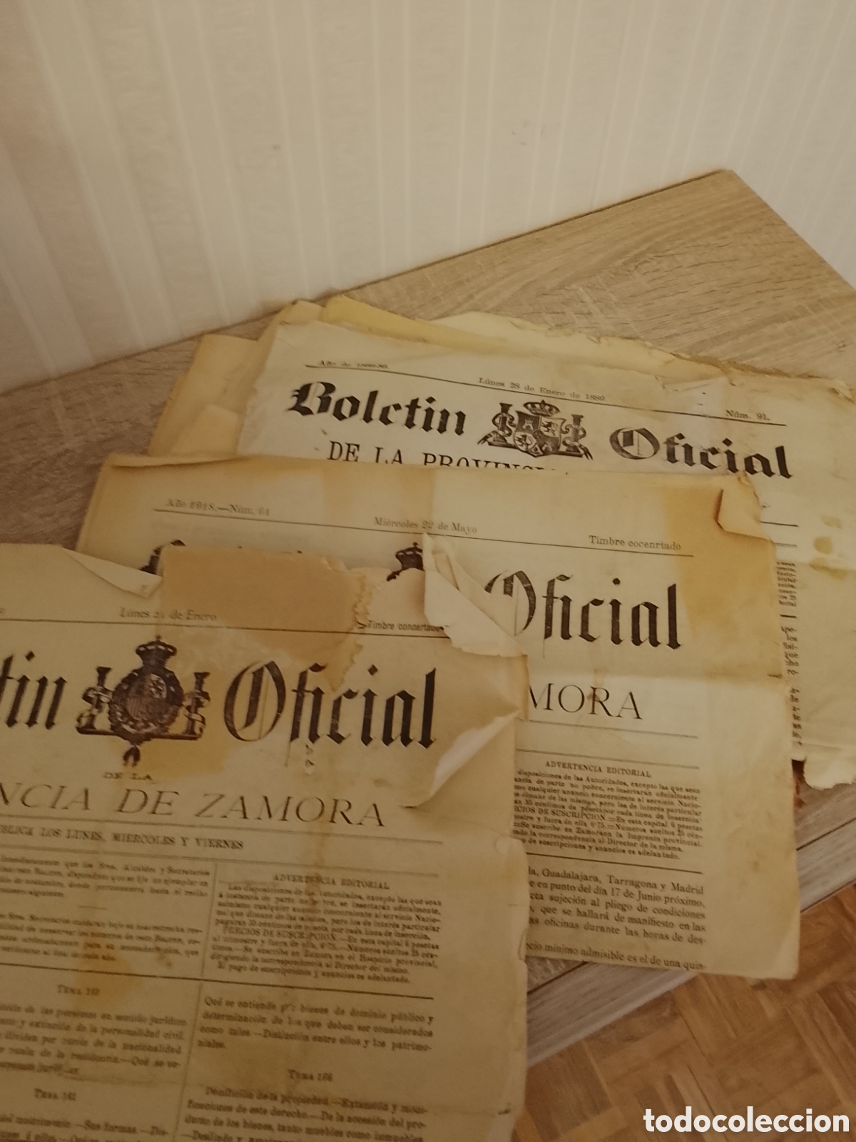 Coleccionismo de Revistas y Peri&oacute;dicos: Lote de 7 Bolet&iacute;n oficial de la provincia de Zamora ,entre 1800 y 1900.