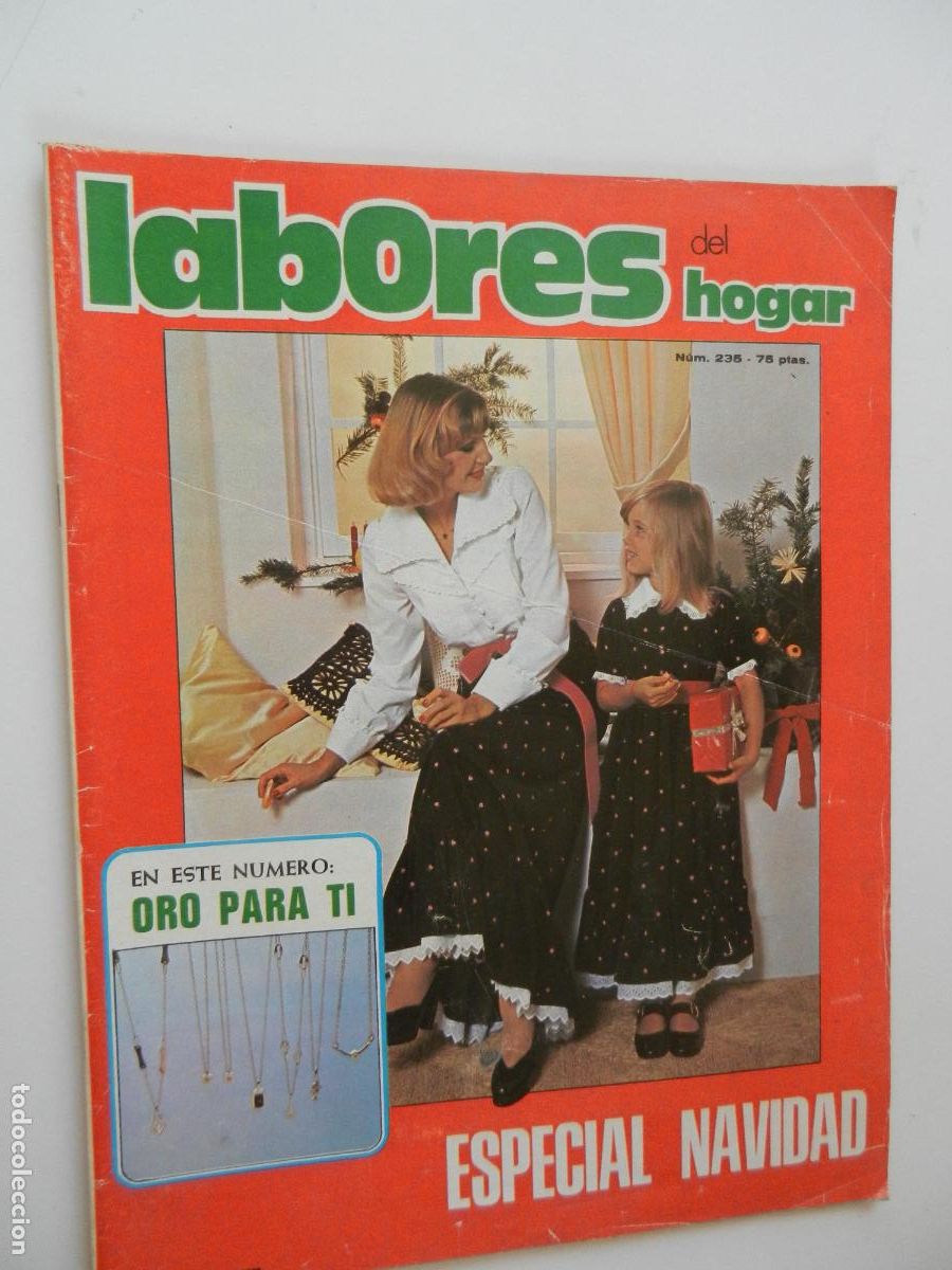 Colecionismo de Revistas e Jornais: LABORES DEL HOGAR REVISTA N&ordm; 235 - DICIEMBRE 1977- CON PATRONES -ESPECIAL NAVIDAD -ORO
