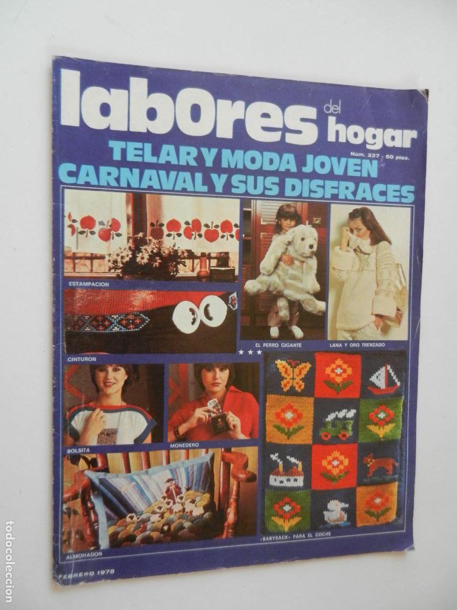 Colecionismo de Revistas e Jornais: LABORES DEL HOGAR REVISTA N&ordm; 237 - FEBRERO 1978 CON PATRONES -CARNAVAL Y SUS DISFRACES
