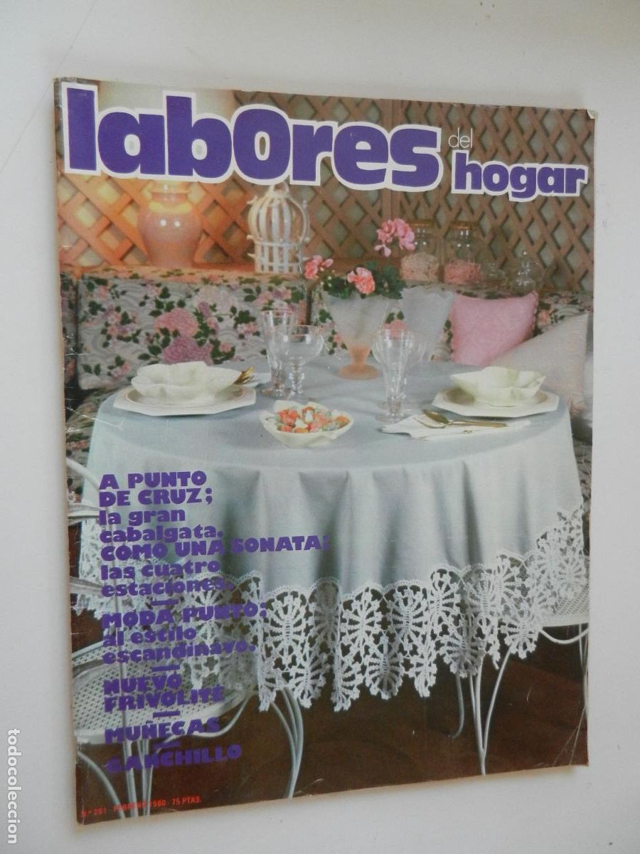 Coleccionismo de Revistas y Peri&oacute;dicos: LABORES DEL HOGAR REVISTA N&ordm; 261 - FEBRERO - 1980 CON PATRONES -A PUNTO DE CRUZ - MU&Ntilde;ECAS