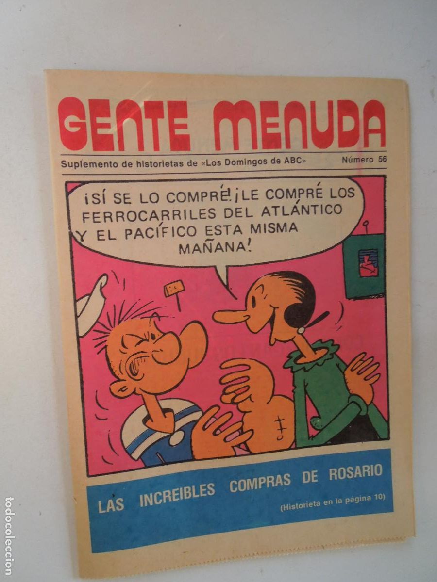 Coleccionismo de Revistas y Peri&oacute;dicos: GENTE MENUDA. SUPLEMENTO DEL ABC N&ordm; 56- LAS INCREIBLES COMPRAS DE ROSARIO