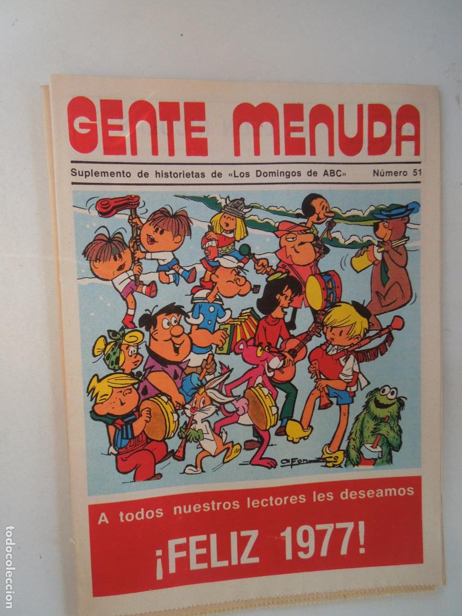 Coleccionismo de Revistas y Peri&oacute;dicos: GENTE MENUDA. SUPLEMENTO DEL ABC N&ordm; 51- &iexcl; FELIZ 1977!