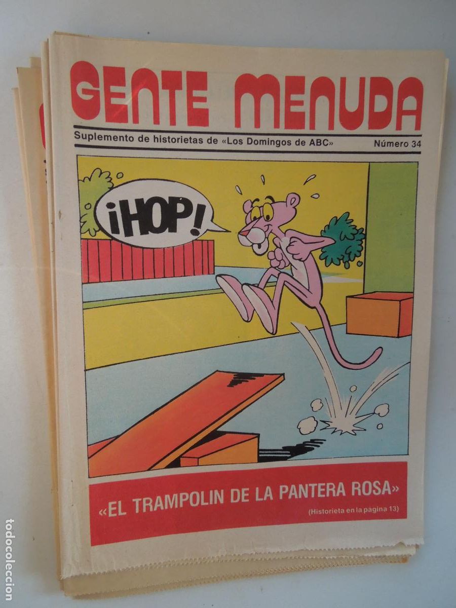 Coleccionismo de Revistas y Peri&oacute;dicos: GENTE MENUDA. SUPLEMENTO DEL ABC N&ordm; 34-EL TRAMPOLIN DE LA PANTERA ROSA