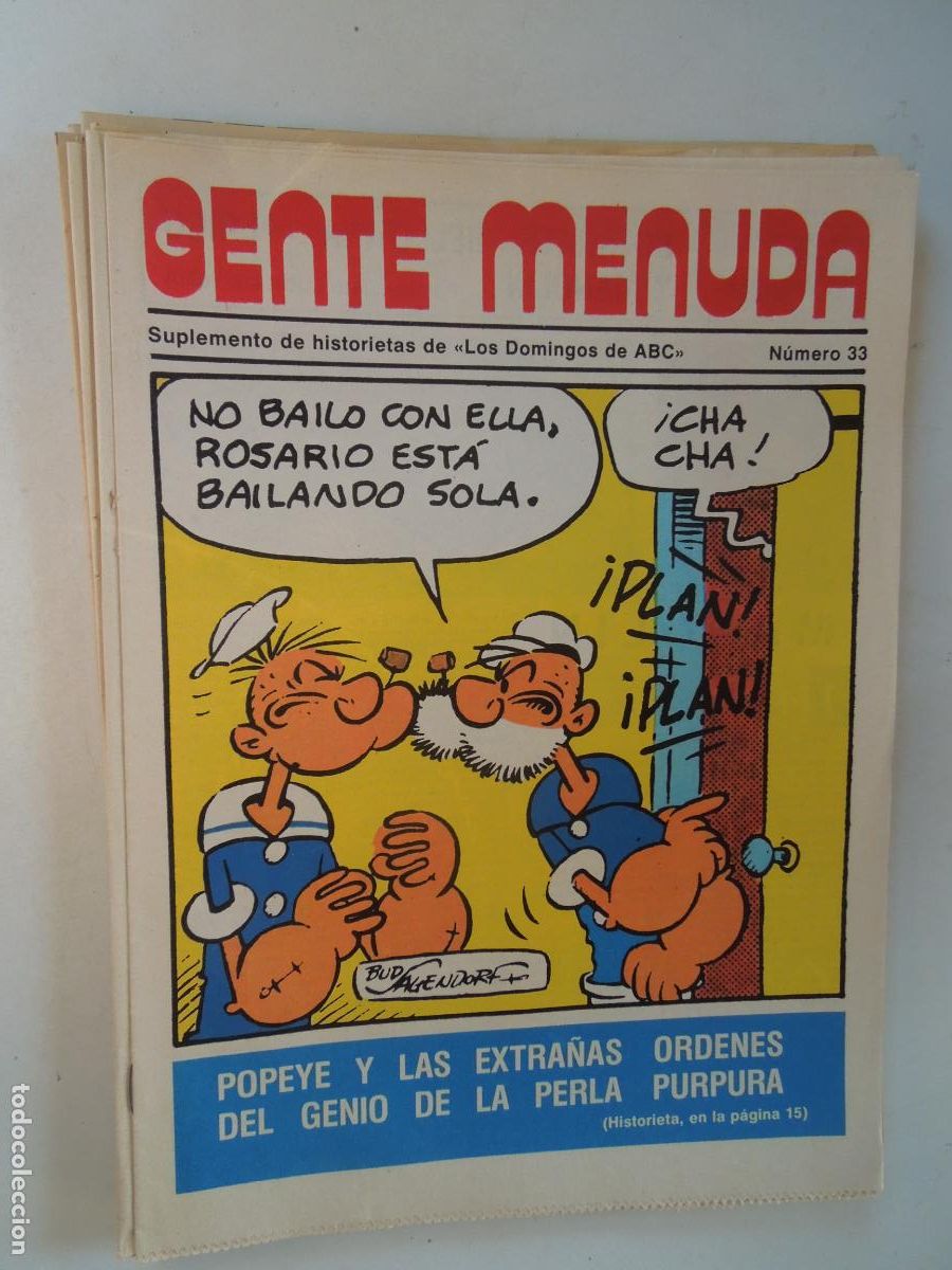 Coleccionismo de Revistas y Peri&oacute;dicos: GENTE MENUDA. SUPLEMENTO DEL ABC N&ordm; 33-POPEYE Y LAS EXTRA&Ntilde;AS ORDENES DEL GENIO DE LA PERLA PURPURA