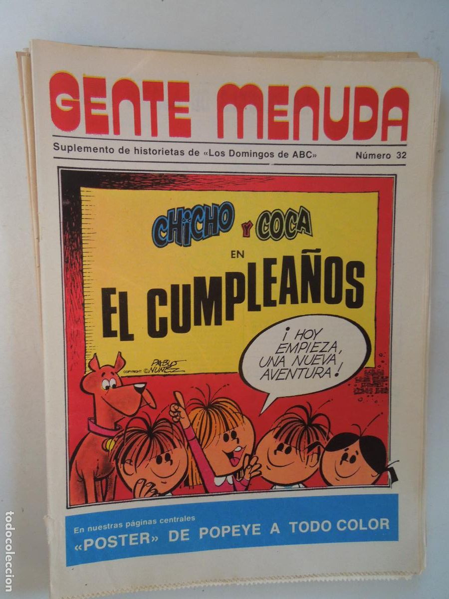 Coleccionismo de Revistas y Peri&oacute;dicos: GENTE MENUDA. SUPLEMENTO DEL ABC N&ordm; 32-POSTER DE POPEYE A TODO COLOR