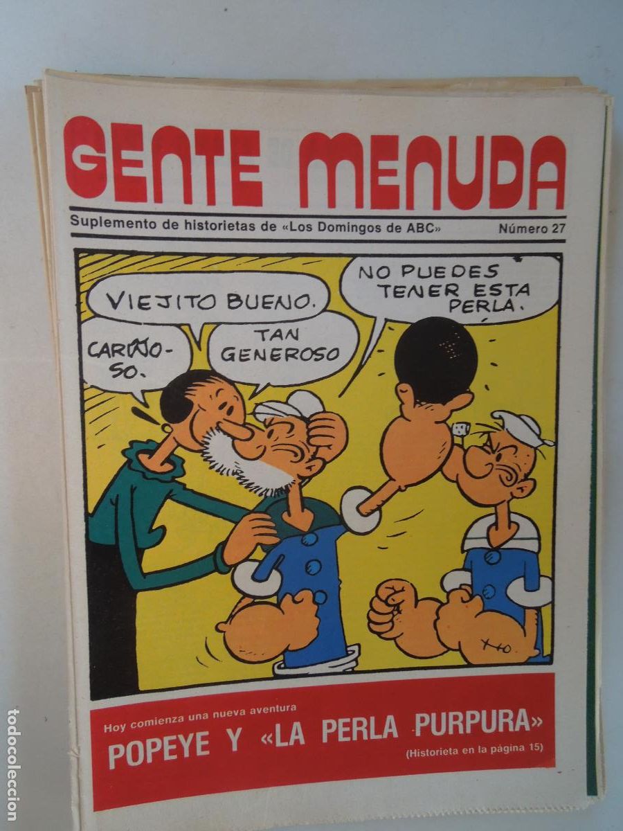 Coleccionismo de Revistas y Peri&oacute;dicos: GENTE MENUDA. SUPLEMENTO DEL ABC N&ordm; 27- POPEYE Y LA PERLA PURPURA