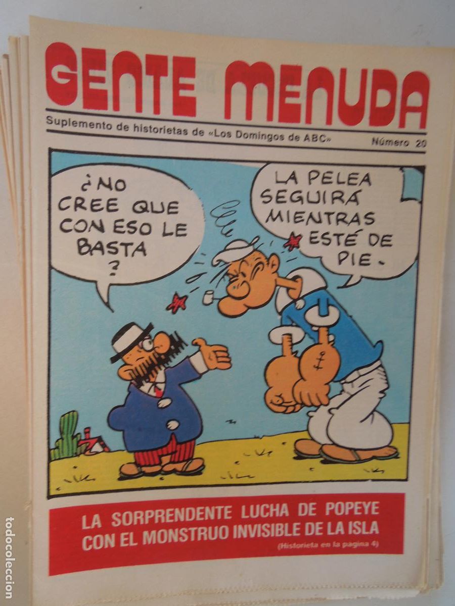 Coleccionismo de Revistas y Peri&oacute;dicos: GENTE MENUDA. SUPLEMENTO DEL ABC N&ordm; 20-LA SORPRENDENTE LUCHA DE POPEYE CON EL MONSTRUO