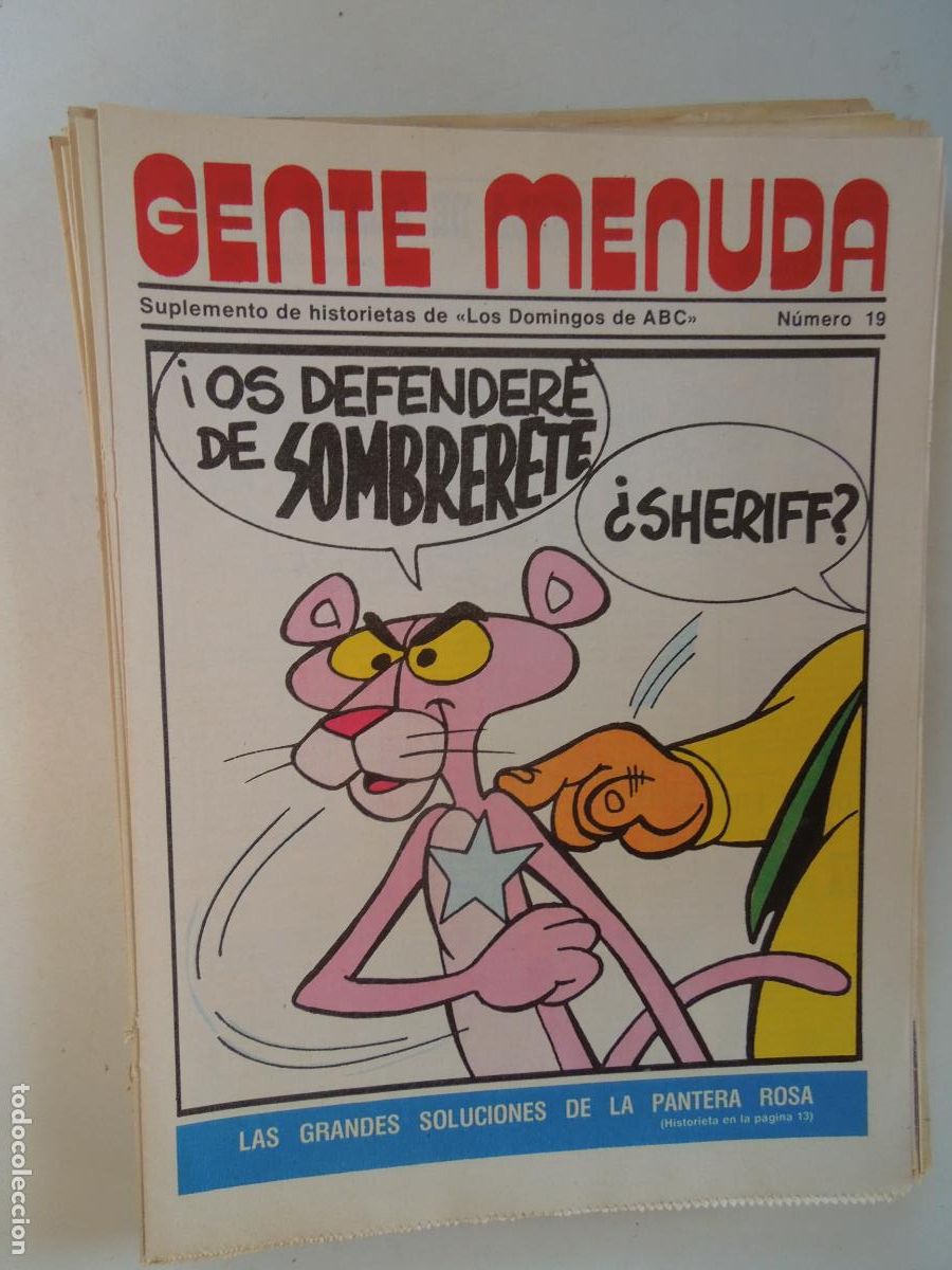 Coleccionismo de Revistas y Peri&oacute;dicos: GENTE MENUDA. SUPLEMENTO DEL ABC N&ordm; 19-LAS GRANDES SOLUCIONES DE LA PANTERA ROSA