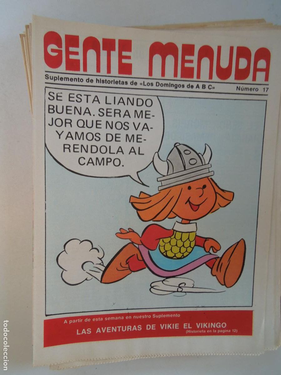 Coleccionismo de Revistas y Peri&oacute;dicos: GENTE MENUDA. SUPLEMENTO DEL ABC N&ordm; 17-LAS AVENTURAS DE VIKIE EL VIKINGO