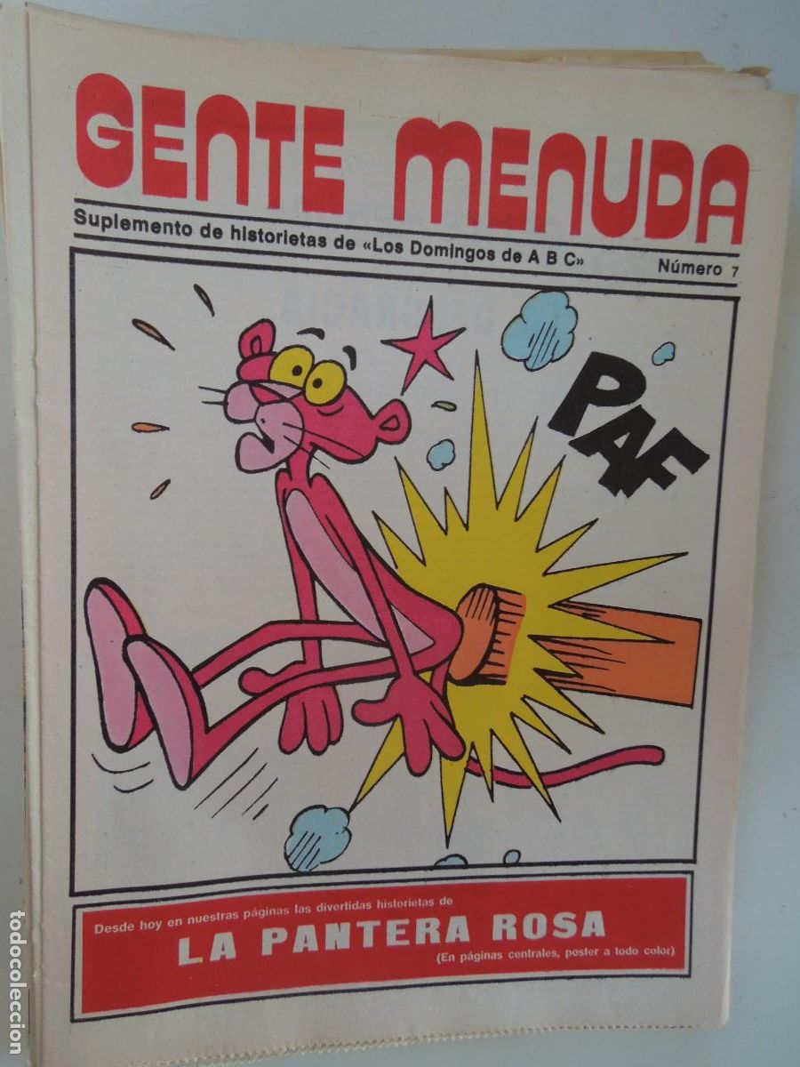 Coleccionismo de Revistas y Peri&oacute;dicos: GENTE MENUDA. SUPLEMENTO DEL ABC N&ordm; 7- LA PANTERA ROSA
