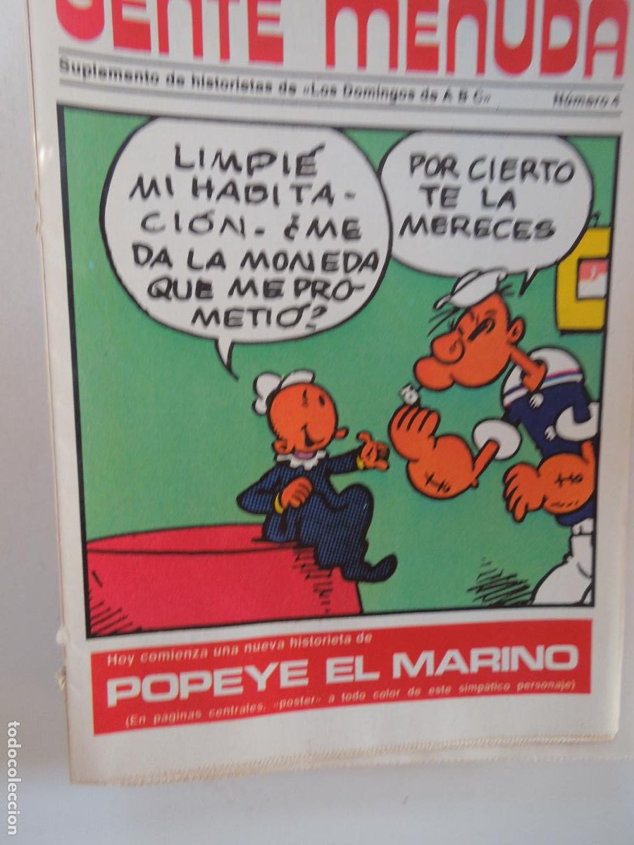 Coleccionismo de Revistas y Peri&oacute;dicos: GENTE MENUDA. SUPLEMENTO DEL ABC N&ordm; 4- POPEYE EL MARINO
