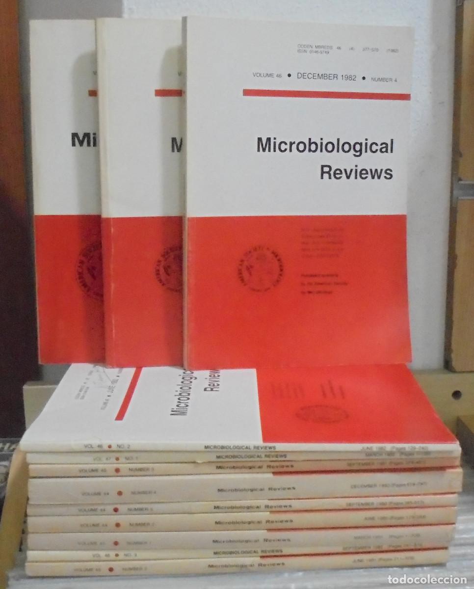 Coleccionismo de Revistas y Peri&oacute;dicos: Lote de 12 revistas, Microbiological reviews, Published by American Society for . Texto en ingles