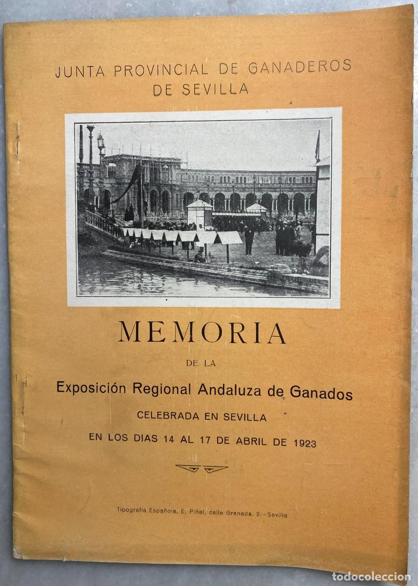 Sammeln von Zeitschriften und Zeitungen: Junta provincial de ganaderos de Sevilla. Memoria de la exposici&oacute;n Regional Andaluza de Ganados 1923