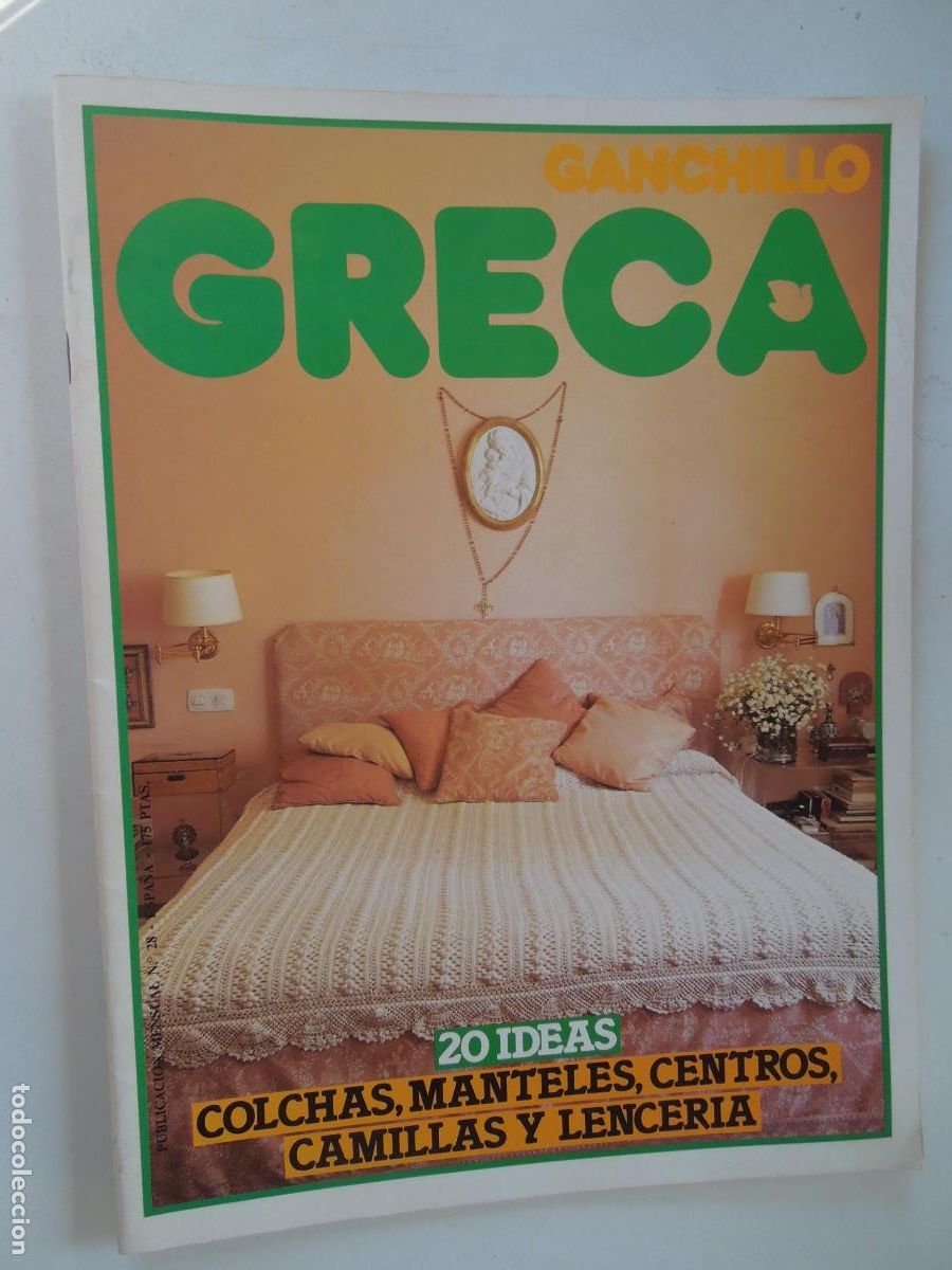 Coleccionismo de Revistas y Peri&oacute;dicos: GRECA GANCHILLO , REVISTA N&ordm; 28 - COLCHAS , MANTELERIA , CENTROS ...