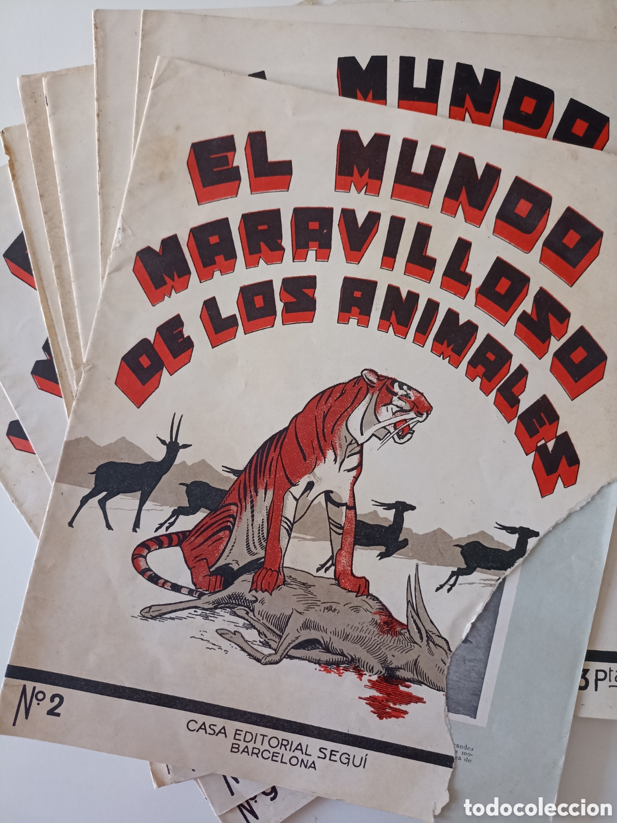 Coleccionismo de Revistas y Peri&oacute;dicos: Lote 8 fasc&iacute;culos Antonio Guardiola - El mundo maravilloso de los animales (Segu&iacute;, circa 1930)