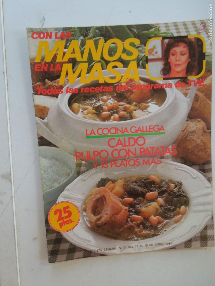 Coleccionismo de Revistas y Peri&oacute;dicos: CON LAS MANO EN LA MASA REVISTA N&ordm; 3 - 1984 -COCINA GALLEGA - PULPO CON PATATAS