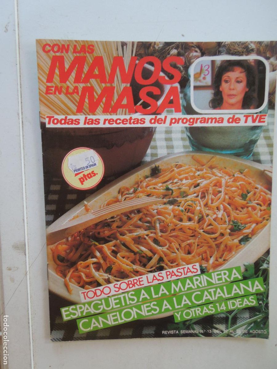 Coleccionismo de Revistas y Peri&oacute;dicos: CON LAS MANOS EN LA MASA REVISTA N&ordm; 13 - 1984 - TODO SOBRE LAS PASTAS , CANELONES