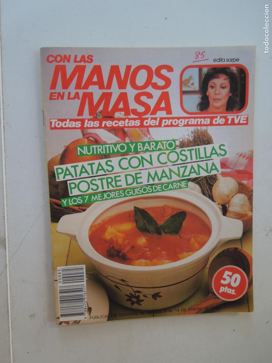 Coleccionismo de Revistas y Peri&oacute;dicos: CON LAS MANOS EN LA MASA REVISTA N&ordm; 85 - 1986 -NUTRITIVO Y BARATO - PATATAS CON COSTILLAS