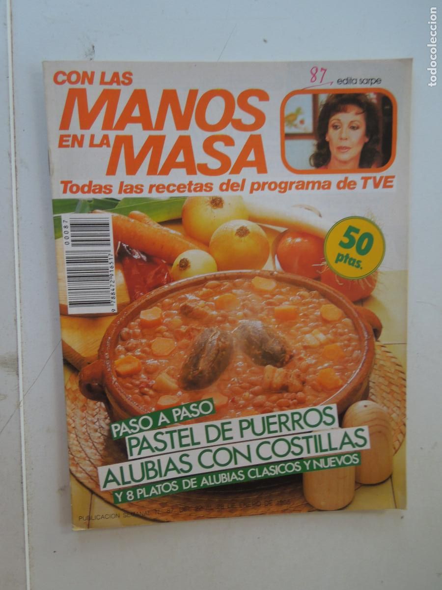 Coleccionismo de Revistas y Peri&oacute;dicos: CON LAS MANOS EN LA MASA REVISTA N&ordm; 87 - 1986 -PASO A PASO - PASTEL DE PUERROS