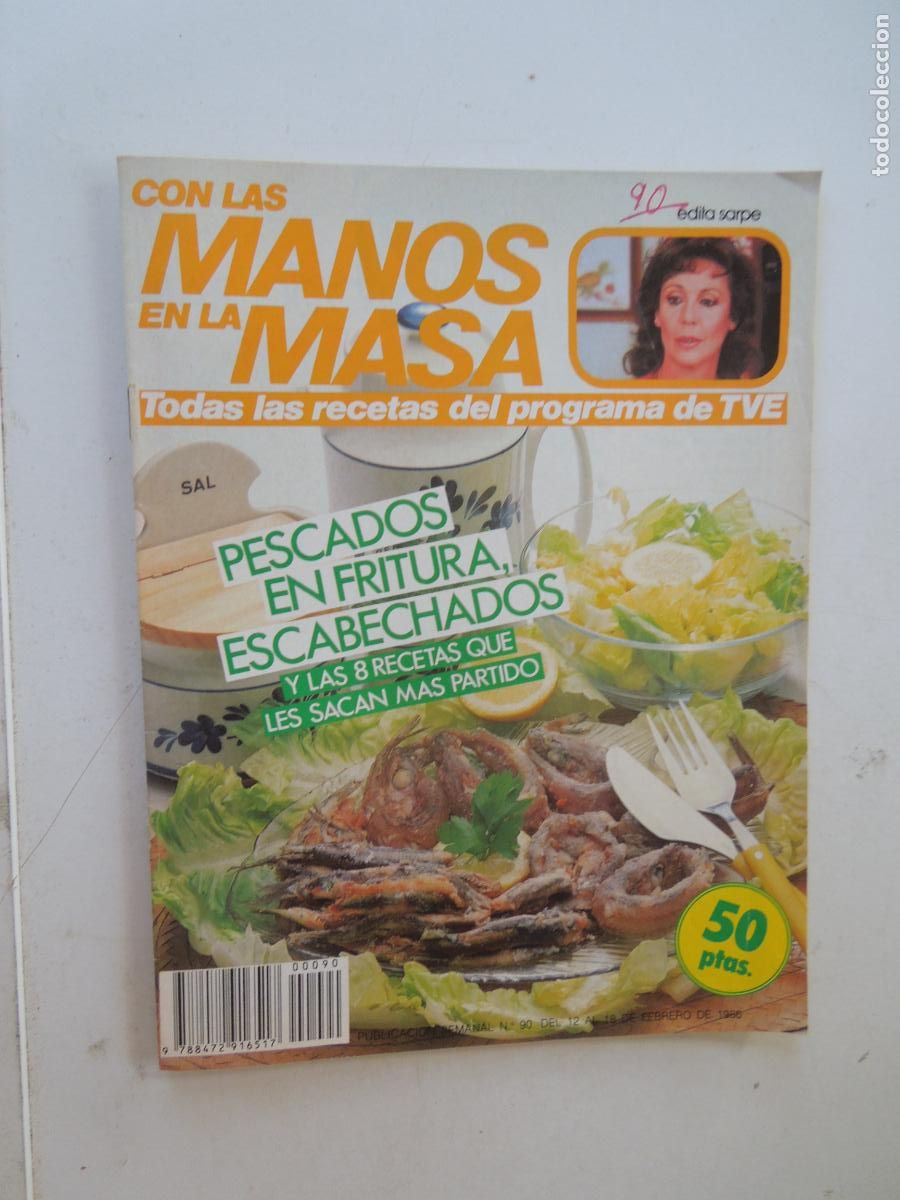 Coleccionismo de Revistas y Peri&oacute;dicos: CON LAS MANOS EN LA MASA REVISTA N&ordm; 90 - 1986 -PESCADO , EN FRITURA , ESCABECHADOS