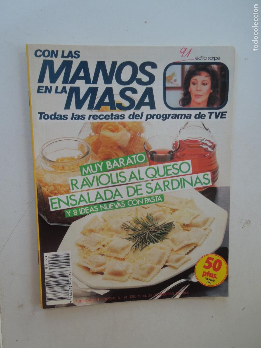 Coleccionismo de Revistas y Peri&oacute;dicos: CON LAS MANOS EN LA MASA REVISTA N&ordm; 91 - 1986 -MUY BARATO - RAVIOLIS AL QUESO