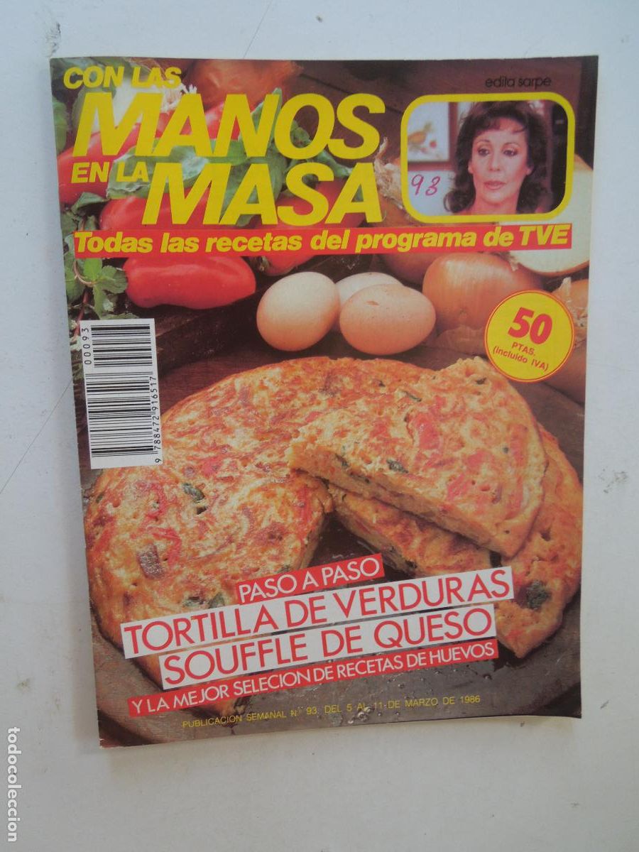 Coleccionismo de Revistas y Peri&oacute;dicos: CON LAS MANOS EN LA MASA REVISTA N&ordm; 93 - 1986 -PASO A PASO - TORTILLA DE VERDURAS